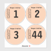 DIY Vinyl notiert Farbkleber für Tischnummern Aufkleber (Blatt)