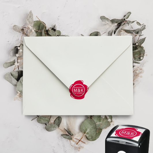 DIY Wedding Funny Imitats Red Wax Siegel Monogram Permastempel