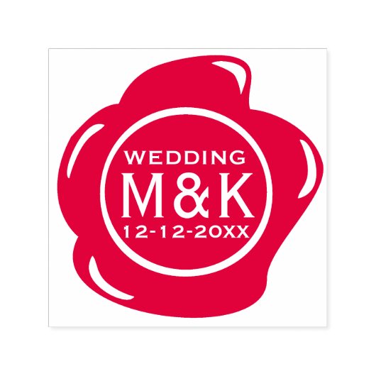 DIY Wedding Funny Imitats Red Wax Siegel Monogram Permastempel (Design)