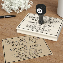 DIY Wedding Gerahmter Save the Date Gumber Briefma Gummistempel