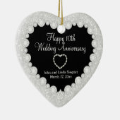 DIY Wedding Jubiläum in White Imitats Glitzer Keramik Ornament (Rechts)