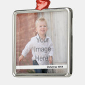 DIY - Weihnachtsverzierung - addieren Sie Bild und Silbernes Ornament (Links)