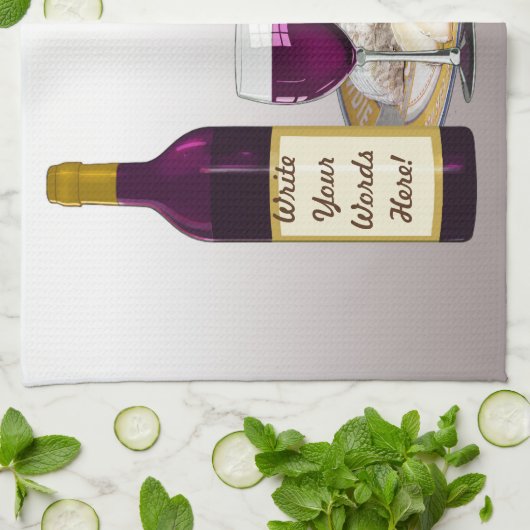 DIY WEIN-FLASCHEN-AUFKLEBER, WEIN-GLAS, KÄSE GESCHIRRTUCH (Gefaltet)