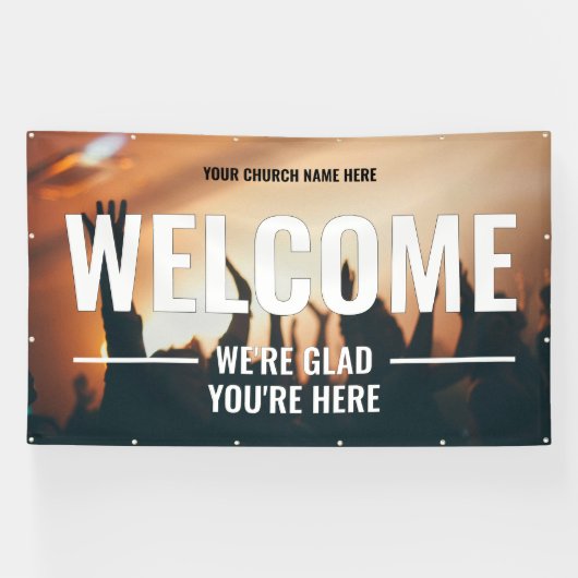 DIY Welcome Church Outdoor Banner (Horizontal)