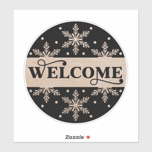 DIY Welcome Snowflake Sign Aufkleber (Blatt)