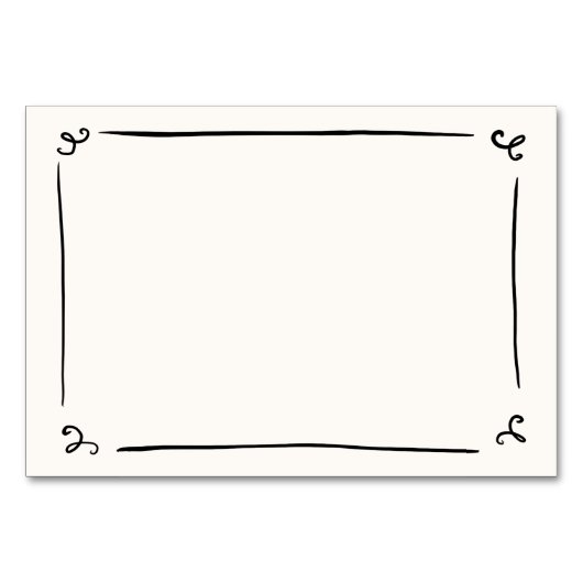 DIY Whimsical Hand Drawing Platzkarte Tischnummer (Rückseite)