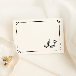 DIY Whimsical Hand Drawing Platzkarte Tischnummer
