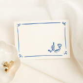 DIY Whimsical Hand Drawn Navy Blue Platzkarte Tischnummer