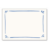 DIY Whimsical Hand Drawn Navy Blue Platzkarte Tischnummer (Rückseite)