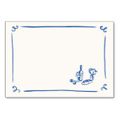 DIY Whimsical Hand Drawn Navy Blue Platzkarte Tischnummer (Vorderseite)