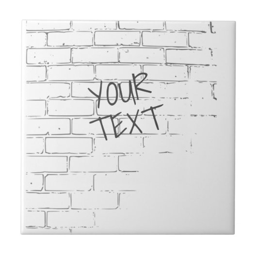 DIY WHITE BRICK WALL MIT GRAFFITI. PERSÖNLICH FLIESE (Vorderseite)