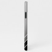 DIY White Monogram Circle Diagonal Lines, grau/sch iPhone Hülle (Rechte Seite)