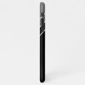 DIY White Monogram Circle Diagonal Lines, grau/sch iPhone Hülle (Linke Seite)