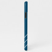 DIY White Monogram Circle Lines Ocean Blue & Black iPhone Hülle (Rechte Seite)