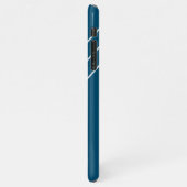 DIY White Monogram Circle Lines Ocean Blue & Black iPhone Hülle (Linke Seite)