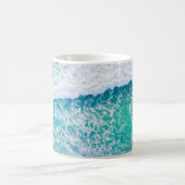 DIY White Monogram in Circle, Beach Waves Kaffeetasse (Mittel)