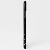 DIY White Monogram in Circle, Diagonal Lines Black iPhone Hülle (Rechte Seite)