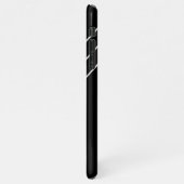 DIY White Monogram in Circle, Diagonal Lines Black iPhone Hülle (Linke Seite)