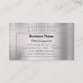 DIY White Monogram & Name, Grau Box, Schwarz/Silbe Visitenkarte (Rückseite)