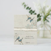 DIY You Score Card Aquamarin Bird Wedding Platzkar Einladung (Stehend Vorderseite)