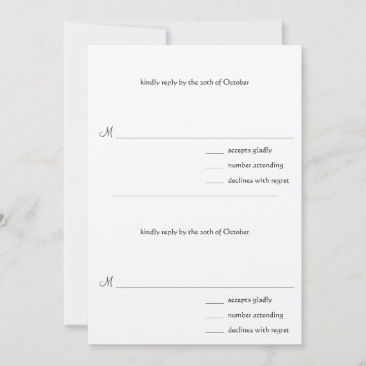 DIY You Score Wedding RSVP Cards für 4x9 Einladung (Vorderseite)