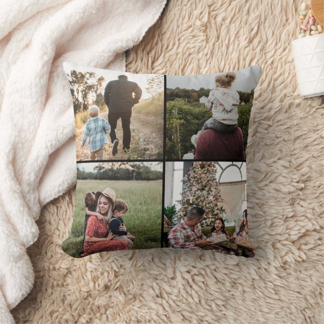 DIY YOUR | FAMILY Two Sided Family 4 Pictures  Kissen (Decke)