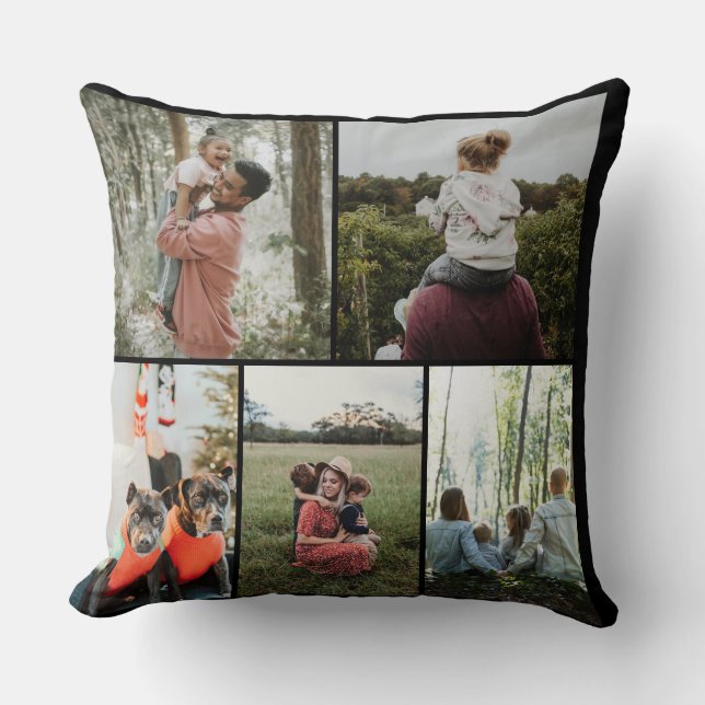 DIY YOUR | FAMILY Two Sided Family 5 Pictures  Kissen (Vorderseite)