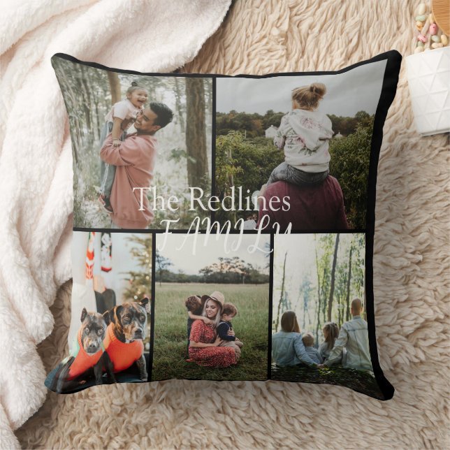 DIY YOUR | FAMILY Two Sided Family 5 Pictures  Kissen (Decke)