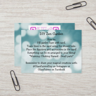 DIY Zen Garden GlassFairies Visitenkarte