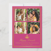 Diya Diwali Grußkarte - Benutzerdefinierte Farbe Karte (Vorderseite)