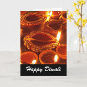 Diya-Diwali-Kerzen Karte (Gelbe Blume)
