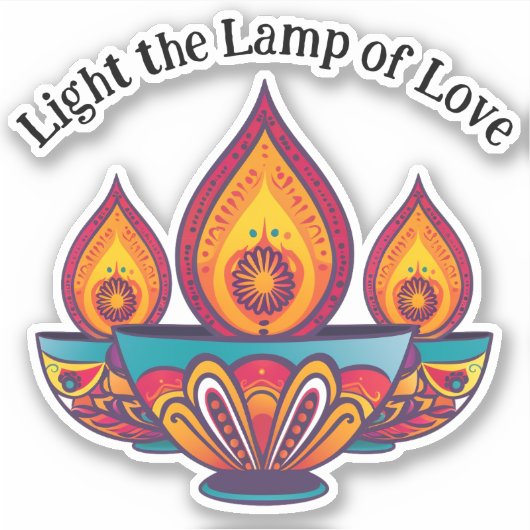 Diya-Lampe: Licht der Lampe der Liebe Aufkleber (Vorderseite)