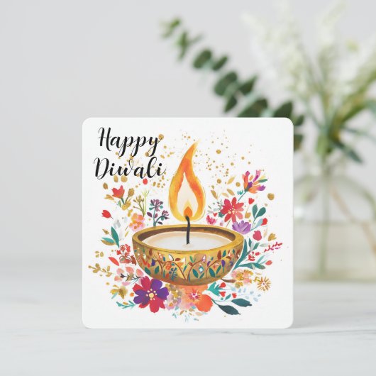 Diya of Devotion Feiertagskarte (Stehend Vorderseite)