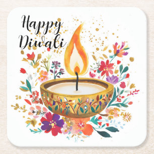 Diya of Devotion Rechteckiger Pappuntersetzer