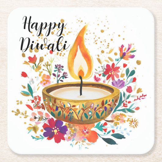 Diya of Devotion Rechteckiger Pappuntersetzer (Vorderseite)