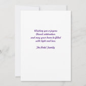 Diya on Gold Paisley, Diwali Foto Card Einladung (Rückseite)