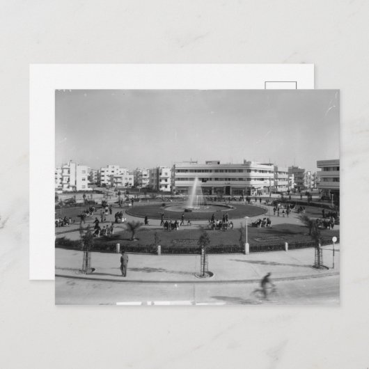 Dizengoff Circle in Tel Aviv in den 1930er Jahren Postkarte (Vorne/Hinten)