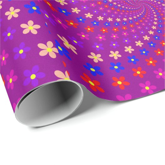 Dizzy daisis on magenta geschenkpapier (Rolleneckpunkt)