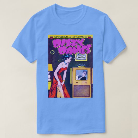 Dizzy Dames Comic Retro-Kunstästhesie T-Shirt (Design vorne)