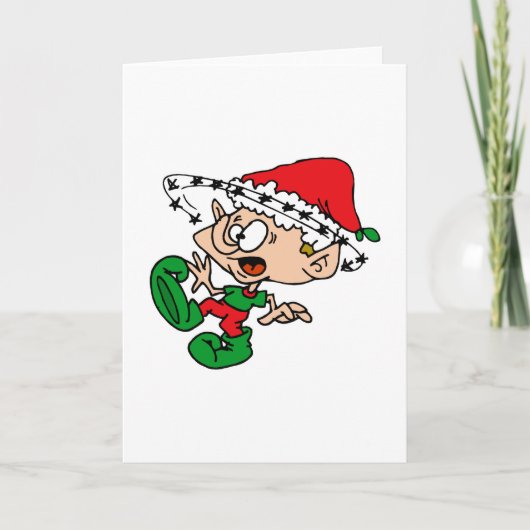 Dizzy elf feiertagskarte (Vorderseite)