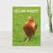 Dizzy Woozy Hühnchen werden gut Karte (Vorderseite)