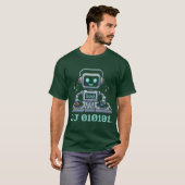 DJ 010101 Pixelkunst-Roboter T-Shirt (Vorne ganz)
