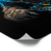 DJ als wilder Löwe Poster (Ecke)