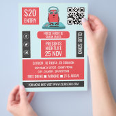 DJ am Deck Cartoon, Beruflich DJ Advert Flyer (Hand)