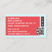 DJ am Deck Cartoon, Beruflicher DJ Visitenkarte (Rückseite)