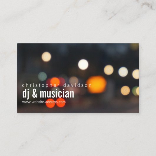 DJ Ambient Lights Business Card Visitenkarte (Vorderseite)