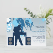 DJ an der Arbeits-Einladung Einladung (Stehend Vorderseite)