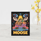 Dj Animal Moose Mixing Beats Music Fun Karte (Gelbe Blume)