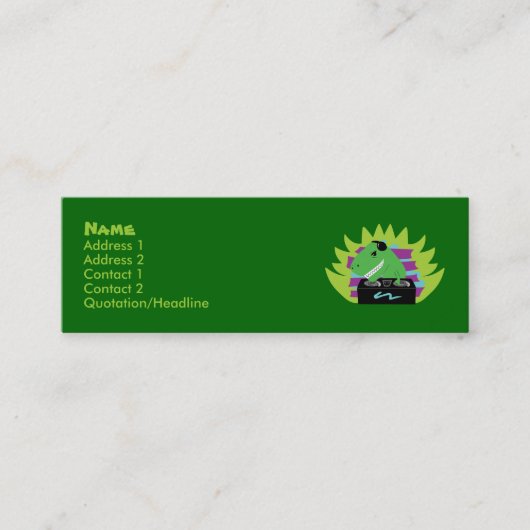 Dj-asaurus Rex T-Rex DJ-Visitenkarten Mini Visitenkarte (Vorderseite)