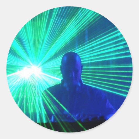DJ auf dem Aufkleber für die Decks (Vorderseite)